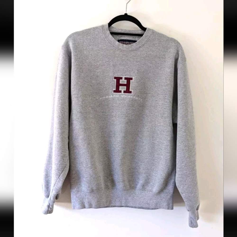 Vintage Harvard Gray Crewneck Pullover Jansport Sweatshirt Adult Small